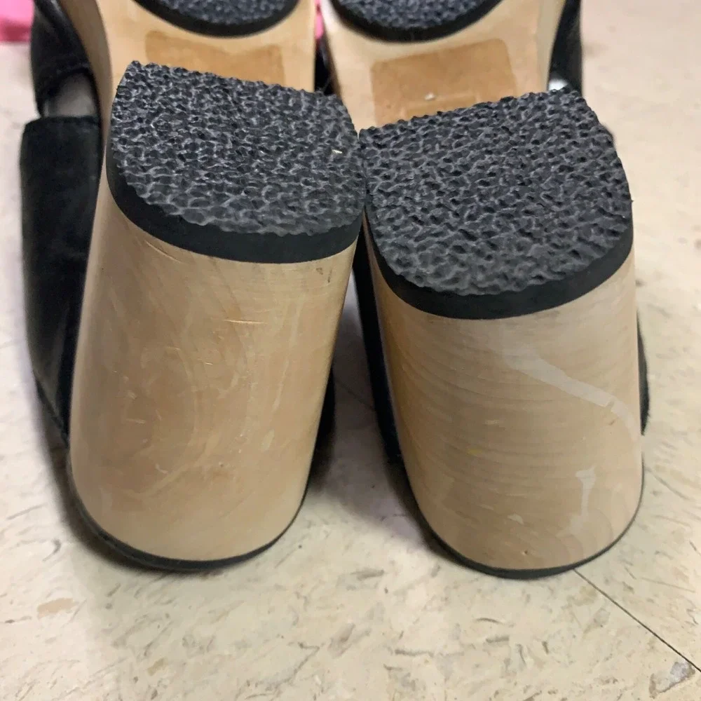 KELSI DAGGER Brooklyn Marion Black Platform Open Toe Slip On Clogs Womens Sz 9.5